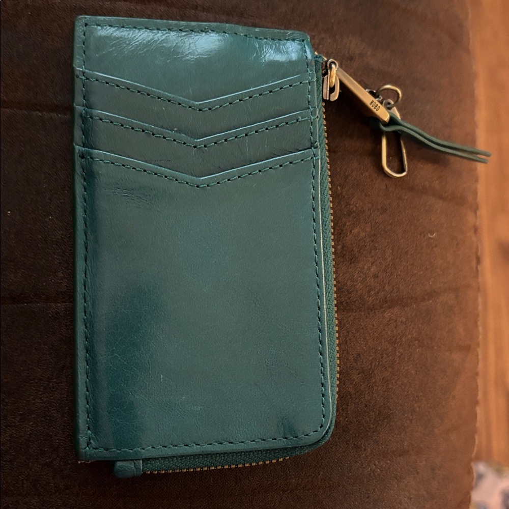 HOBO Teal Leather Card & Key Holder with Gold Hardware - Picture 4 of 4